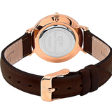 Buy Shop Daniel Wellington Classy York White Dial Brown Leather Strap Watch For Women - DW00100061 USA Online