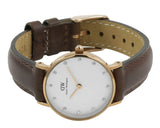 Buy Shop Daniel Wellington Classy Bristol White Dial Brown Leather Strap Watch For Women - DW00100062 USA Online