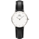 Buy Shop Daniel Wellington Classy Sheffield White Dial Black Leather Strap Watch For Women - DW00100068 USA Online