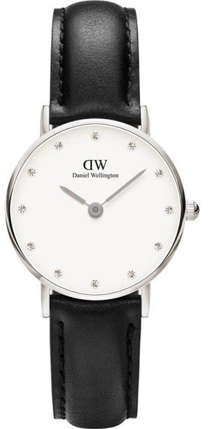 Buy Shop Daniel Wellington Classy Sheffield White Dial Black Leather Strap Watch For Women - DW00100068 USA Online