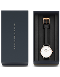 Buy Shop Daniel Wellington Classic Petite Sheffield White Dial Black Leather Strap Watch For Women - DW00100230 USA Online