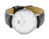 Buy Shop Daniel Wellington Classy Sheffield White Dial Black Leather Strap Watch For Women - DW00100080 USA Online