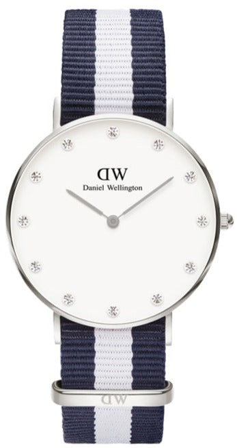 Buy Shop Daniel Wellington Classy Glasgow White Dial Two Tone Nylon Strap Watch For Women - DW00100082 USA Online