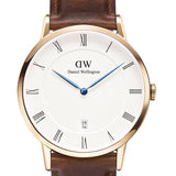 Buy Shop Daniel Wellington Dapper St Mawes White Dial Brown Leather Strap Watch For Men - DW00100083 USA Online
