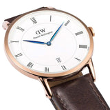 Buy Shop Daniel Wellington Dapper Bristol White Dial Brown Leather Strap Watch For Men - DW00100086 USA Online