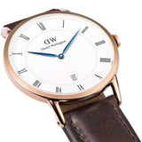 Buy Shop Daniel Wellington Dapper Bristol White Dial Brown Leather Strap Watch For Men - DW00100086 USA Online