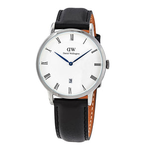 Buy Shop Daniel Wellington Dapper Sheffield White Dial Black Leather Strap Watch For Men - DW00100088 USA Online