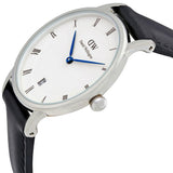 Buy Shop Daniel Wellington Dapper Sheffield White Dial Black Leather Strap Watch For Women - DW00100096 USA Online