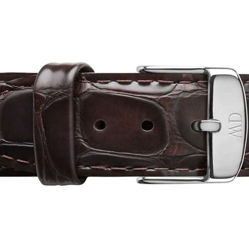 Buy Shop Daniel Wellington Dapper York Quartz White Dial Dark Brown Leather Strap Watch For Women - DW00100097 USA Online