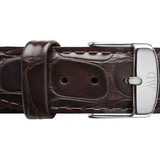 Buy Shop Daniel Wellington Dapper York Quartz White Dial Dark Brown Leather Strap Watch For Women - DW00100097 USA Online