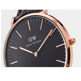 Buy Shop Daniel Wellington Classic Reading Black Dial Black Leather Strap Watch For Women - DW00100141 USA Online