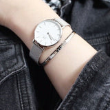 Buy Shop Daniel Wellington Petite Sterling White Dial Silver Mesh Bracelet Watch For Women - DW00100164 USA Online