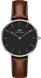Buy Shop Daniel Wellington Classic Petite Bristol Black Dial Brown Leather Strap Watch For Women - DW00100177 USA Online