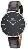Buy Shop Daniel Wellington Classic Petite York Black Dial Brown Leather Strap Watch For Women - DW00100182 USA Online