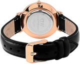 Buy Shop Daniel Wellington Classic Petite Sheffield White Dial Black Leather Strap Watch For Women - DW00100230 USA Online