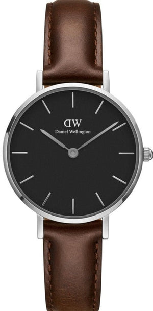 Buy Shop Daniel Wellington Classic Petite Bristol Black Dial Brown Leather Strap Watch For Women - DW00100233 USA Online