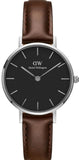 Buy Shop Daniel Wellington Classic Petite Bristol Black Dial Brown Leather Strap Watch For Women - DW00100233 USA Online