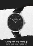 Buy Shop Daniel Wellington Classic Petite Sheffield Black Dial Black Leather Strap Watch For Women - DW00100236 USA Online