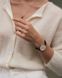 Buy Shop Daniel Wellington Classic Petite Sheffield White Dial Black Leather Strap Watch For Women - DW00100242 USA Online