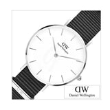 Buy Shop Daniel Wellington Classic Petite Cornwall White Dial Black Nylon Strap Watch For Women - DW00100252 USA Online