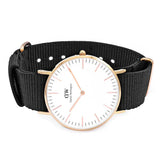 Buy Shop Daniel Wellington Classic Cornwall White Dial Black Nylon Strap Watch For Men - DW00100257 USA Online