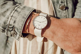 Buy Shop Daniel Wellington Classic Dover White Dial White Nylon Strap Watch For Women - DW00100309 USA Online