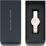 Buy Shop Daniel Wellington Classic Petite Dover White Dial White Nylon Strap Watch For Women - DW00100311 USA Online