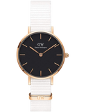 Buy Shop Daniel Wellington Classic Petite Dover Black Dial White NATO Strap Watch For Women - DW00100312 USA Online