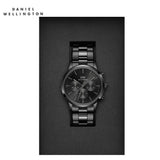 Buy Shop Daniel Wellington Iconic Chronograph Black Dial Black Steel Strap Watch For Men - DW00100642 USA Online