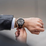 Buy Shop Daniel Wellington Iconic Chronograph Black Dial Black Steel Strap Watch For Men - DW00100642 USA Online