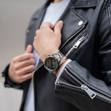 Buy Shop Daniel Wellington Iconic Chronograph Black Dial Black Steel Strap Watch For Men - DW00100642 USA Online