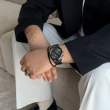 Buy Shop Daniel Wellington Iconic Chronograph Black Dial Black Steel Strap Watch For Men - DW00100642 USA Online