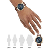 Buy Shop Daniel Wellington Iconic Chronograph Blue Dial Brown Leather Strap Watch For Men - DW00100639 USA Online