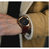 Buy Shop Daniel Wellington Iconic Chronograph Blue Dial Brown Leather Strap Watch For Men - DW00100639 USA Online