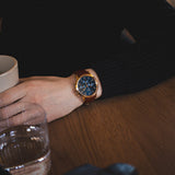 Buy Shop Daniel Wellington Iconic Chronograph Blue Dial Brown Leather Strap Watch For Men - DW00100639 USA Online