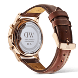 Buy Shop Daniel Wellington Iconic Chronograph Blue Dial Brown Leather Strap Watch For Men - DW00100639 USA Online