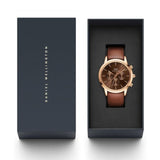 Buy Shop Daniel Wellington Iconic Chronograph St Mawes Brown Dial Brown Leather Strap Watch For Men - DW00100640 USA Online