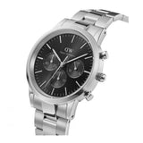 Buy Shop Daniel Wellington Iconic Chronograph Link Black Dial Silver Steel Strap Watch For Men - DW00100645 USA Online