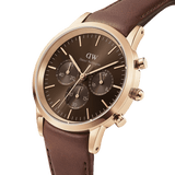 Buy Shop Daniel Wellington Iconic Chronograph St Mawes Brown Dial Brown Leather Strap Watch For Men - DW00100640 USA Online
