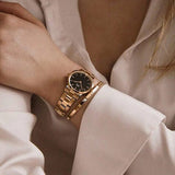 Buy Shop Daniel Wellington Iconic Link Analog Black Dial Rose Gold Steel Strap Watch For Women - DW00100214 USA Online