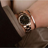 Buy Shop Daniel Wellington Iconic Link Analog Black Dial Rose Gold Steel Strap Watch For Women - DW00100214 USA Online