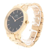 Buy Shop Daniel Wellington Iconic Link Black Dial Rose Gold Steel Strap Watch For Men - DW00100344 USA Online