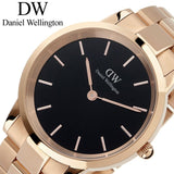 Buy Shop Daniel Wellington Iconic Link Black Dial Rose Gold Steel Strap Watch For Men - DW00100344 USA Online
