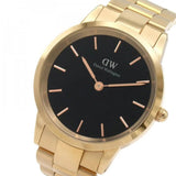 Buy Shop Daniel Wellington Iconic Link Black Dial Rose Gold Steel Strap Watch For Men - DW00100344 USA Online