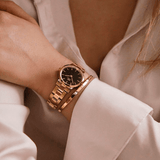 Buy Shop Daniel Wellington Iconic Link Black Dial Rose Gold Steel Strap Watch for Women - DW00100210 USA Online