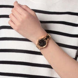 Buy Shop Daniel Wellington Iconic Link Black Dial Rose Gold Steel Strap Watch for Women - DW00100210 USA Online