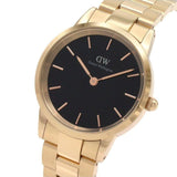 Buy Shop Daniel Wellington Iconic Link Black Dial Rose Gold Steel Strap Watch for Women - DW00100210 USA Online