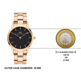 Buy Shop Daniel Wellington Iconic Link Black Dial Rose Gold Steel Strap Watch for Women - DW00100210 USA Online