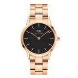 Buy Shop Daniel Wellington Iconic Link Black Dial Rose Gold Steel Strap Watch for Women - DW00100210 USA Online