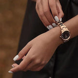 Buy Shop Daniel Wellington Iconic Link Black Dial Rose Gold Steel Strap Watch for Women - DW00100212 USA Online